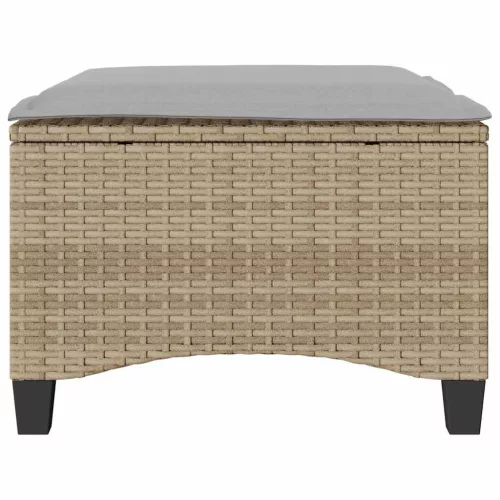2 db bézs polirattan kerti székek párnákkal 55x55x36 cm
