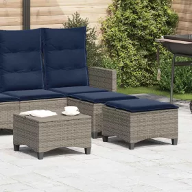   2 db szürke polirattan kerti székek párnákkal 55x55x36 cm