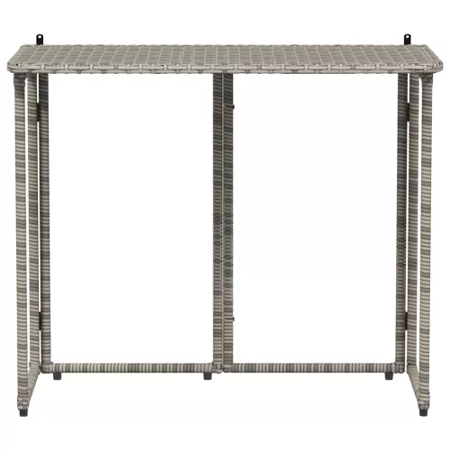 Szürke polyrattan összecsukható kerti asztal 90x51x75 cm