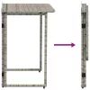 Szürke polyrattan összecsukható kerti asztal 90x51x75 cm