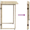 Bézs polyrattan összecsukható kerti asztal 90x51x75 cm