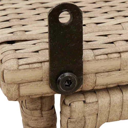 Bézs polyrattan összecsukható kerti asztal 90x51x75 cm