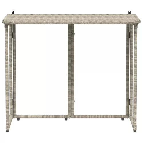 Világosszürke polyrattan összecsukható kerti asztal 90x51x75 cm