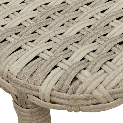 Világosszürke polyrattan összecsukható kerti asztal 90x51x75 cm