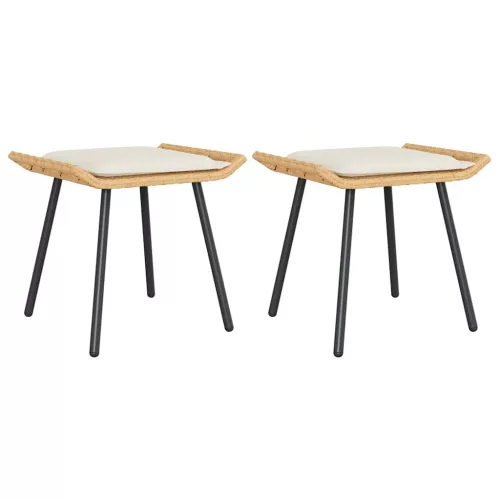 Kerti szék párnával 2 pcs Barna 50 x 40 x 45 cm Poliészter