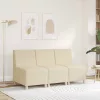 Moduláris kanapéegység karfa nélkül, krémszínű szövetből, 55 cm