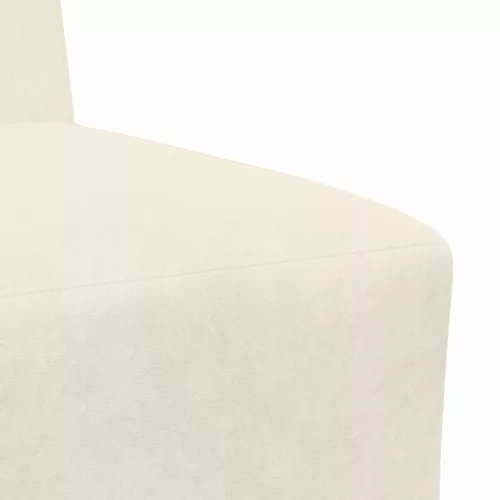 Moduláris kanapéegység karfa nélkül, krémszínű bársonyból 55 cm