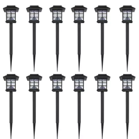  Napelemes LED kültéri lámpa Szett 6 db Cövek 8,6 x 8,6 x 38 cm