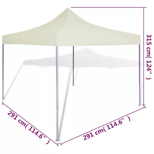 Krémszínű összecsukható sátor 3 x 3 m