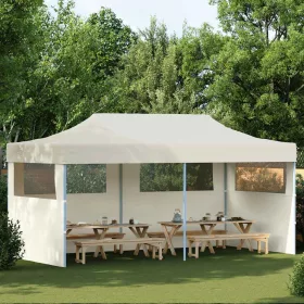 Krémszínű összecsukható pavilon 3 x 6 m