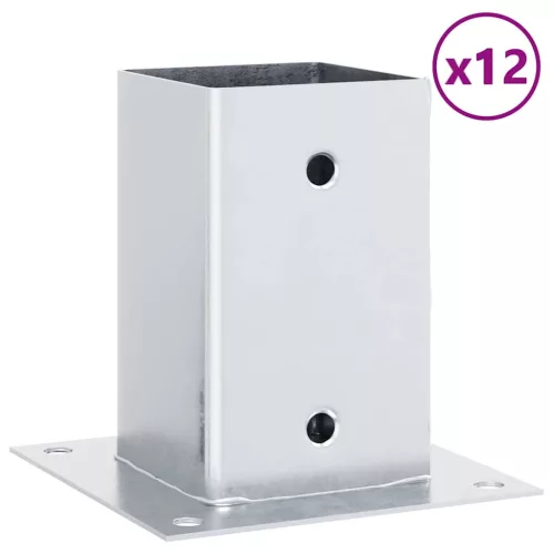 12 db horganyzott acélból oszlopalapok négyzet alakúak 91x91 mm