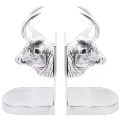 Könyvtámaszok 2 pcs Ezüst 17 x 15 x 27 cm Alumínium