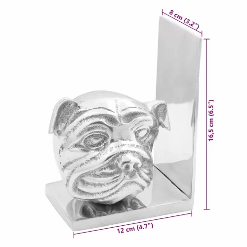 Könyvtámaszok 2 pcs Ezüst 8 x 12 x 16.5 cm Alumínium