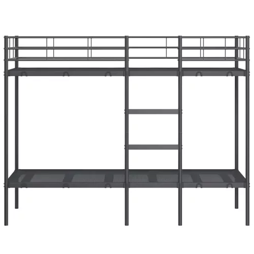 Fekete acél emeletes ágy matrac nélkül 80 x 200 cm