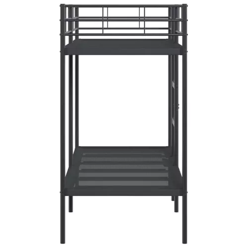 Fekete acél emeletes ágy matrac nélkül 80 x 200 cm