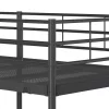 Fekete acél emeletes ágy matrac nélkül 80 x 200 cm