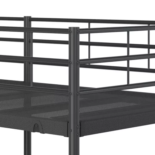 Fekete acél emeletes ágy matrac nélkül 80 x 200 cm
