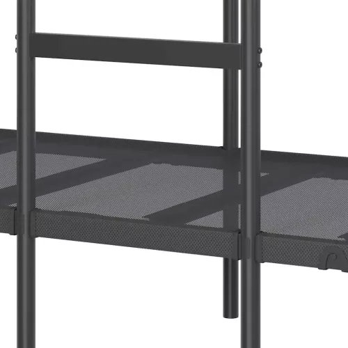 Fekete acél emeletes ágy matrac nélkül 80 x 200 cm