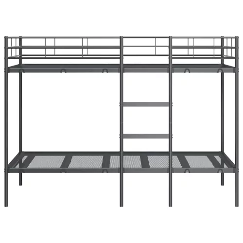 Fekete acél emeletes ágy matrac nélkül 90 x 190 cm