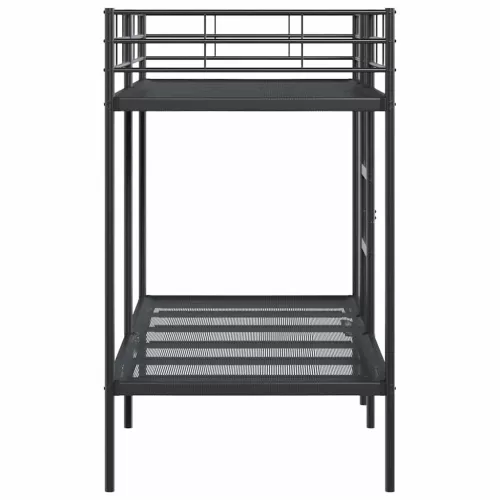 Fekete acél emeletes ágy matrac nélkül 90 x 190 cm