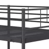 Fekete acél emeletes ágy matrac nélkül 90 x 190 cm