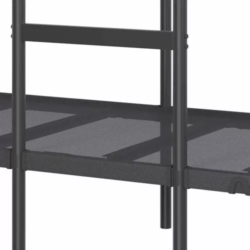 Fekete acél emeletes ágy matrac nélkül 90 x 190 cm