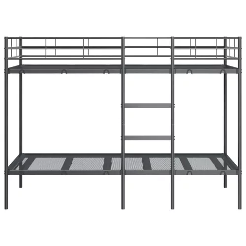 Fekete acél emeletes ágy matrac nélkül 90 x 200 cm