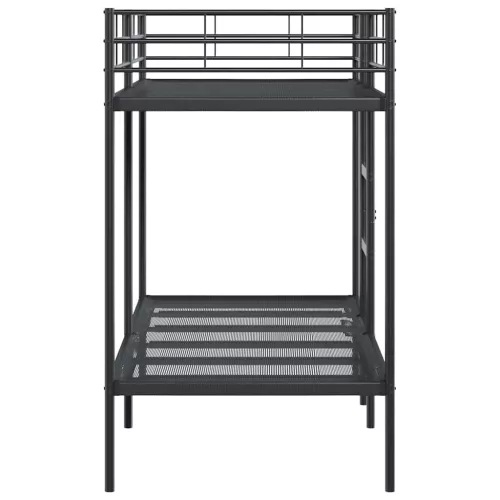 Fekete acél emeletes ágy matrac nélkül 90 x 200 cm
