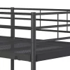 Fekete acél emeletes ágy matrac nélkül 90 x 200 cm