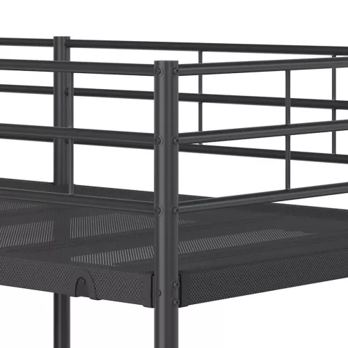 Fekete acél emeletes ágy matrac nélkül 90 x 200 cm