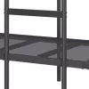 Fekete acél emeletes ágy matrac nélkül 90 x 200 cm