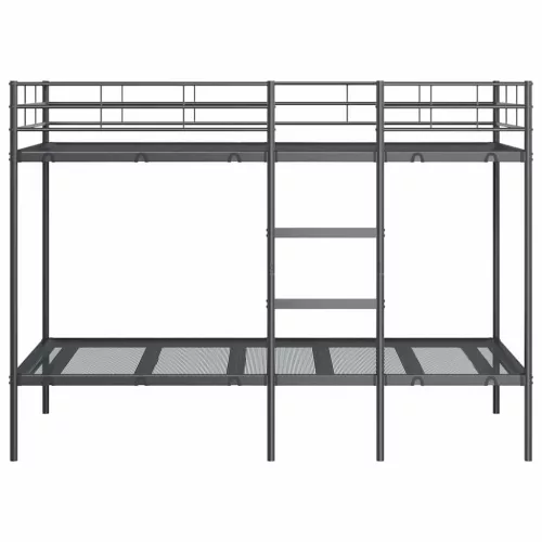 Fekete acél emeletes ágy matrac nélkül 100 x 190 cm