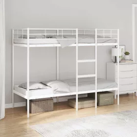 Fehér acél emeletes ágy matrac nélkül 75 x 190 cm