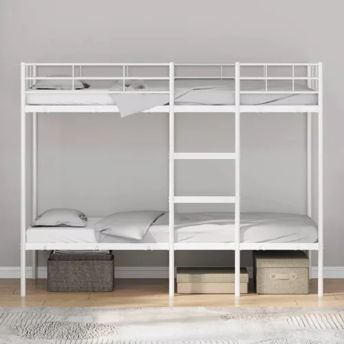 Fehér acél emeletes ágy matrac nélkül 75 x 190 cm