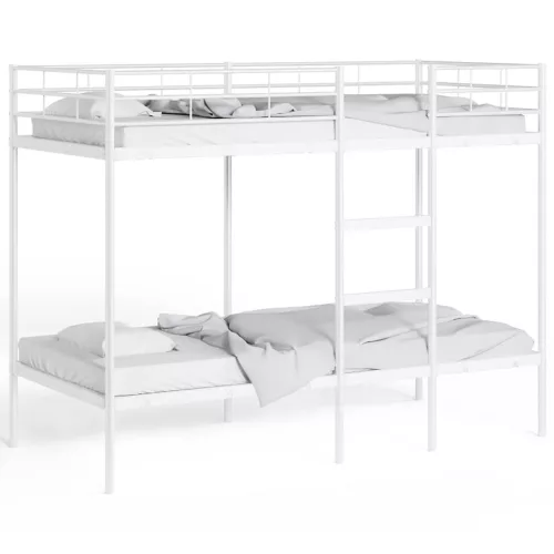 Fehér acél emeletes ágy matrac nélkül 75 x 190 cm