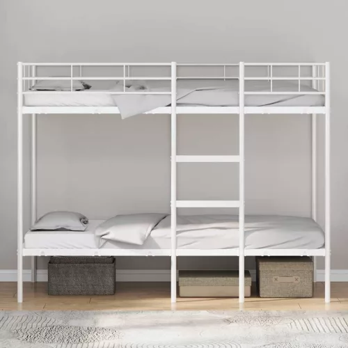 Fehér acél emeletes ágy matrac nélkül 90 x 200 cm