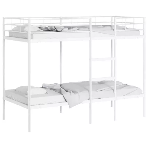 Fehér acél emeletes ágy matrac nélkül 90 x 200 cm