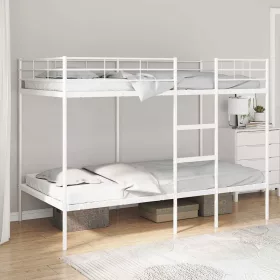 Fehér acél emeletes ágy matrac nélkül 100 x 200 cm