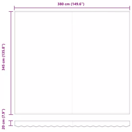 Napellenző ponyva Fehér 400 × 350 cm Vászon