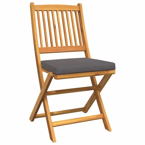 Összecsukható szék 2 pcs Szürke 49 x 57.5 x 92cm Tömör akácfa