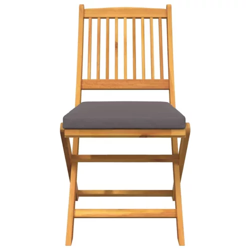 Összecsukható szék 2 pcs Szürke 49 x 57.5 x 92cm Tömör akácfa
