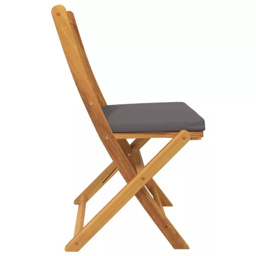 Összecsukható szék 2 pcs Szürke 49 x 57.5 x 92cm Tömör akácfa