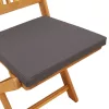 Összecsukható szék 2 pcs Szürke 49 x 57.5 x 92cm Tömör akácfa