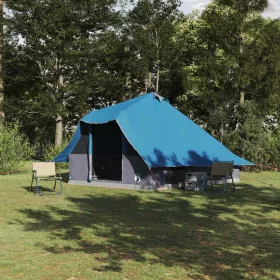   Családi Tipi sátor tetővel Kék és Szürke 358 x 296 x 258 cm