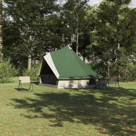   Családi Tipi sátor tetővel zöld és bézs 400 x 346 x 250 cm