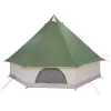 Családi Tipi sátor tetővel zöld és bézs 400 x 346 x 250 cm