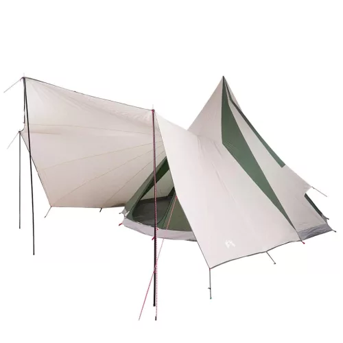 Családi Tipi sátor tetővel zöld és bézs 510 x 690 x 330 cm