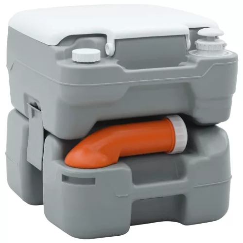 Hordozható Kemping Toilet Szürke és fehér 41.5 x 36.5 x 37.5 cm