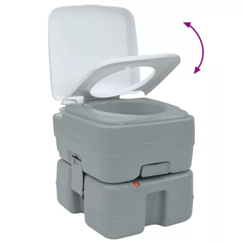 Hordozható Kemping Toilet Szürke és fehér 41.5 x 36.5 x 37.5 cm