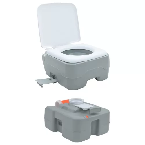 Hordozható Kemping Toilet Szürke és fehér 41.5 x 36.5 x 37.5 cm